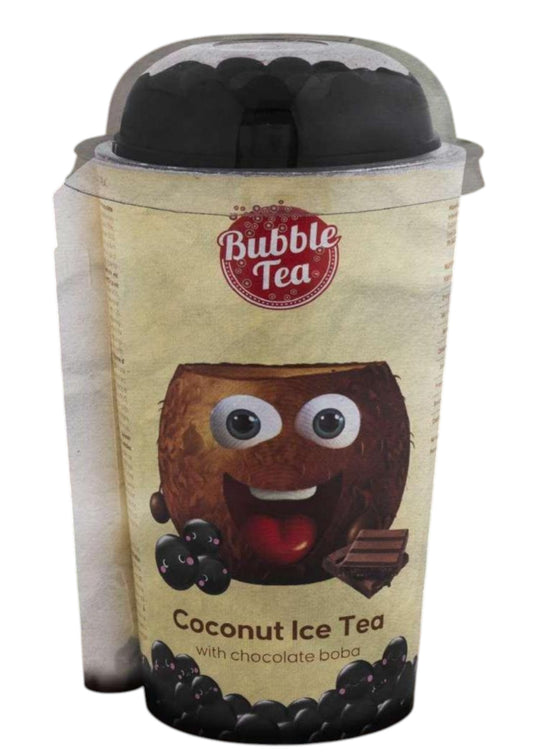 Bubble Tea cu aromă de nucă de cocos și ceai negru cu boba de ciocolată