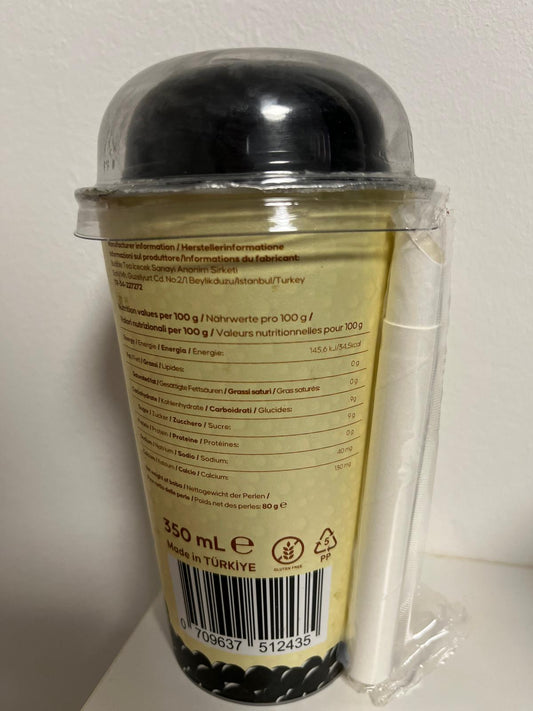 Bubble Tea cu aromă de nucă de cocos și ceai negru cu boba de ciocolată